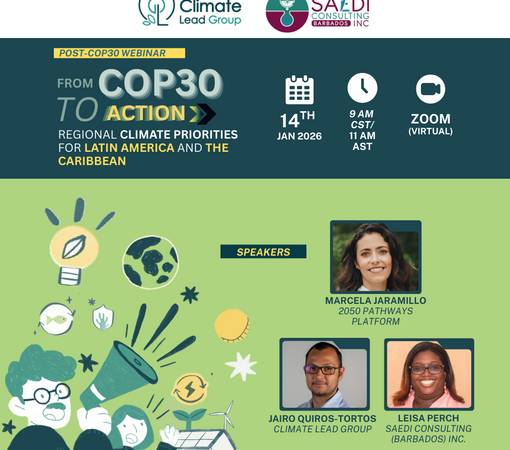 SAEDI Consulting Barbados Inc - Post-COP30 Webinar | From COP30 to Action: Regional Climate Priorities for Latin America and the Caribbean