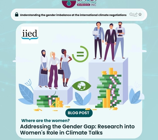 SAEDI Consulting Barbados Inc - IIED & SAEDI Project - Understanding the gender imbalance at the international climate negotiations.